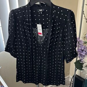 PAIGE Black and White Polka Dot Blouse